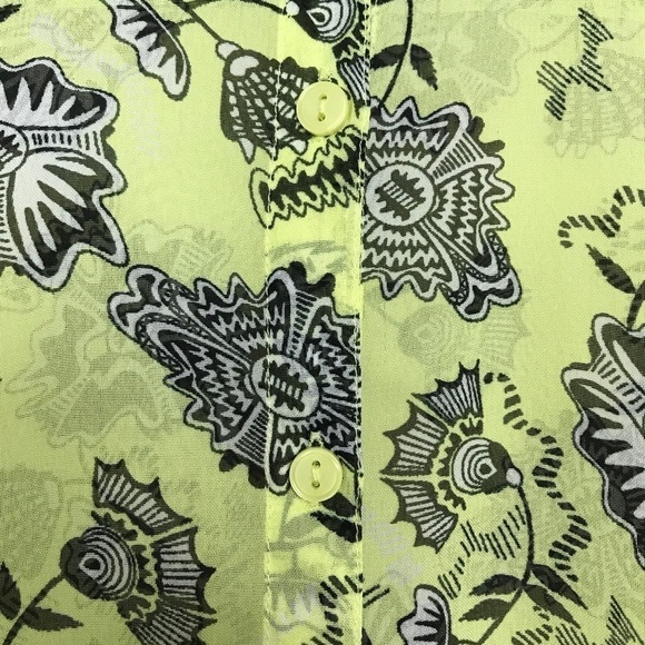 Attention Sleeveless Top Yellow/Black Collar Sz M - Picture 4 of 8